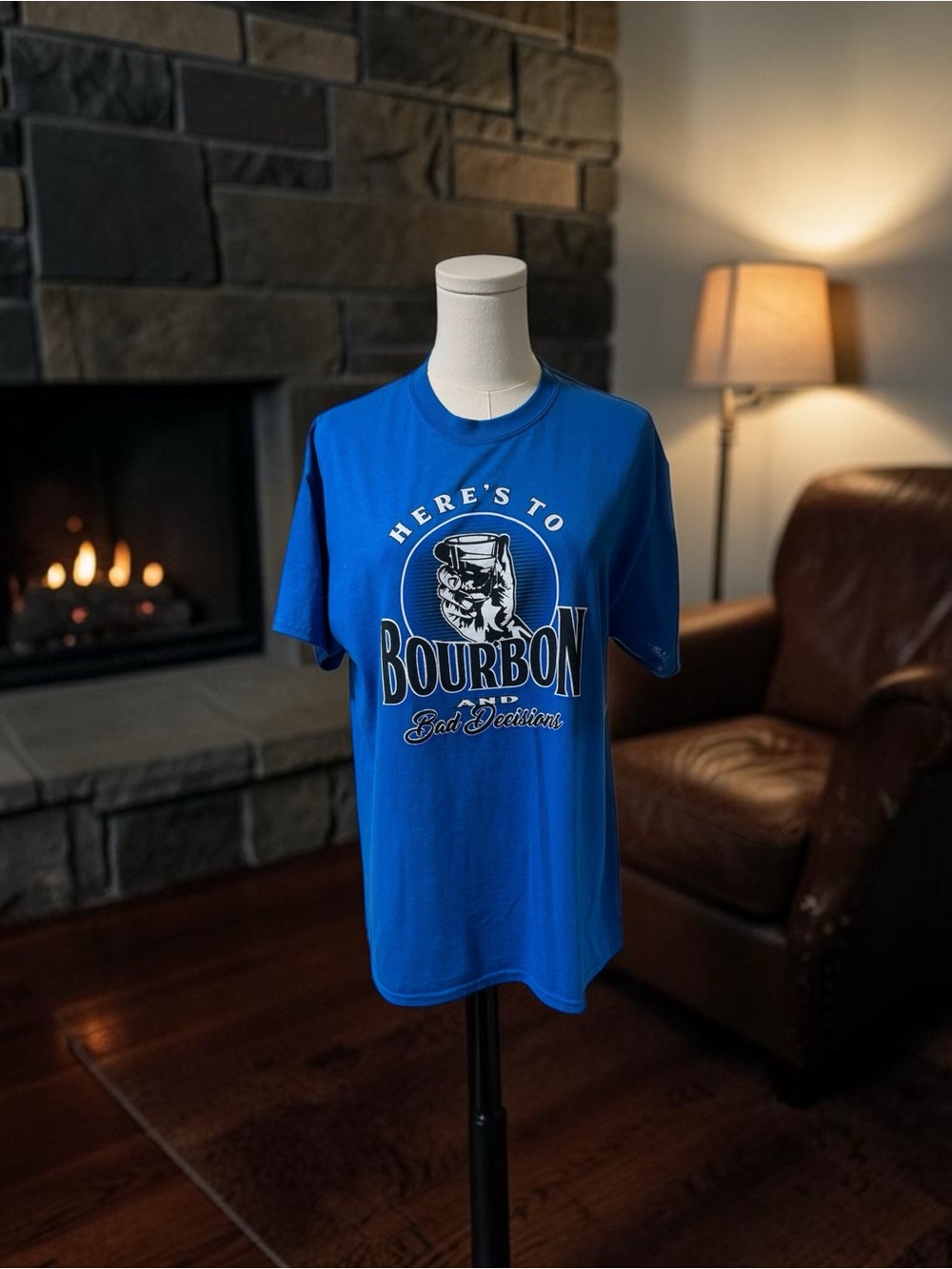 Gildan Here’s To Bourbon Shirt SZ MED